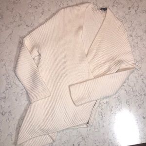 Armani exchange asymmetrical white sweater